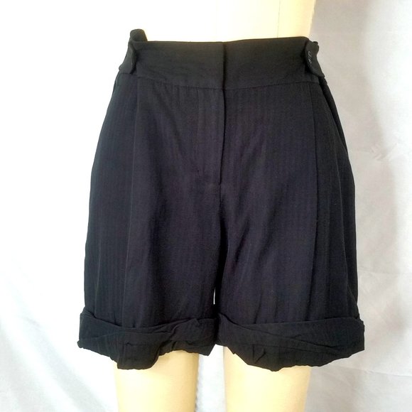 3.1 Phillip Lim Pants - 3.1 Phillip Lim Black Stripe Tuxedo Shorts Cuffed